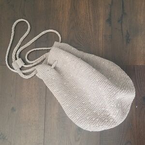 Crochet sling bag with beads, adjustable strap